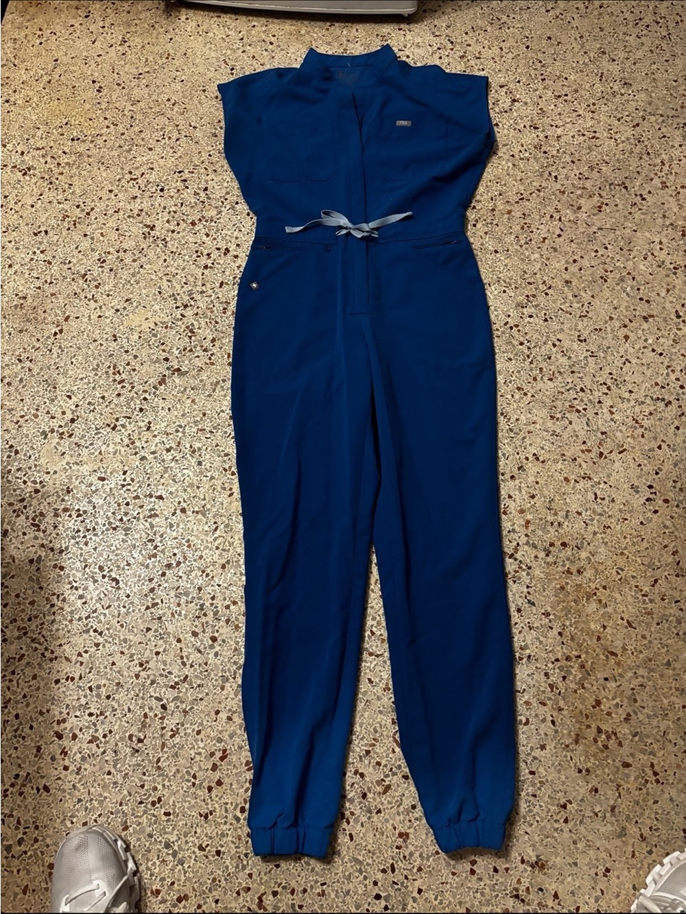 Figs Rafaela wide leg scrub jumpsuit royal blue small - Picture 3 of 12
